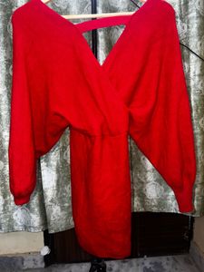 Chic Red Sweater Dress