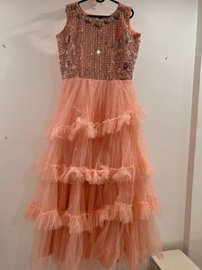Mirror Work Party Wear Heavy multi FlairedGown