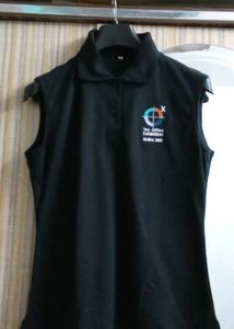 Black Sleeveless Polo Shirt