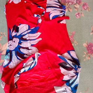 Floral Red Bodycon Dress