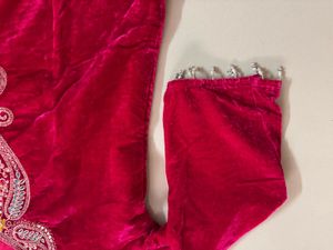 44 Inch Pink Velvet Dress Without Duppata