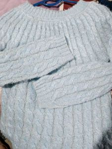 Light Blue Cable Knit Sweater