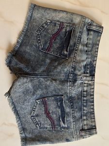 Denim Frayed Shorts