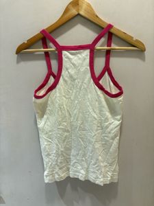 Cute White &amp; Pink Imported Tank Top