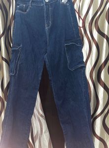 Dark Blue Cargo Jeans