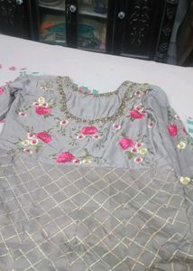 floor length kurta and dupatta with pyjami
