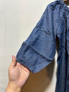 Chambray Off-the-Shoulder Top