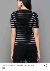 Code By Lifestyle Black And White Strips Top