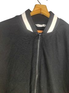 Black Cropped Bomber Jacket