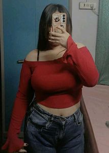 Red Off-Shoulder Top