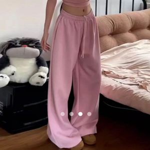 Pink Wide Leg Lounge Pants / baggy