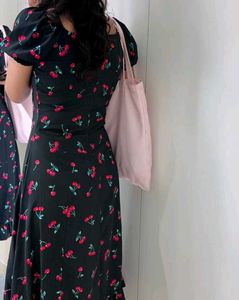 Cherry Print Midi Dress