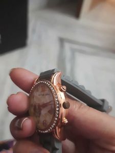Patterned Dial Grey Watch