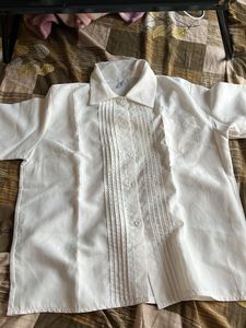 White Collared Short Sleeve Top