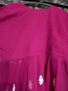 Maroon Embroidered Kurta