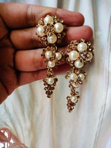 pearl and Crystal earrings