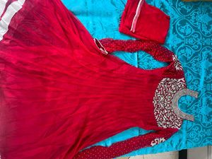 Elegant Red Anarkali Suit