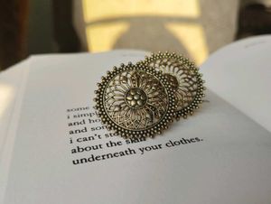 Metal Earrings With Golden Dark Black Stud Earring