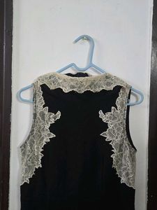 imported Elegant Black Lace Dress size Xs