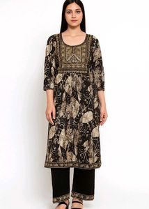 Elegant Black & Beige Kurta Set