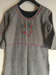 Embroidered Grey kurta