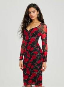 Floral Rose Print Dress