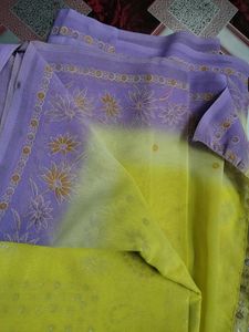 Yellow &amp; Lilac Saree