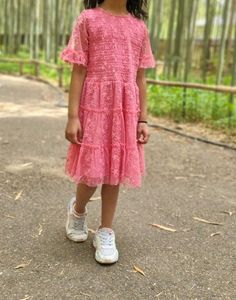 Girls Pink Tiered Dress