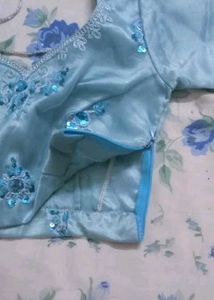 Elegant Blue Printed Lhenga