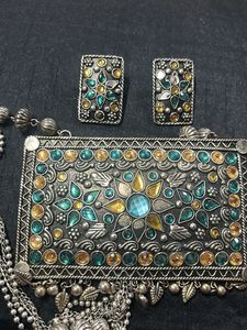 Statement Silver Tone Necklace