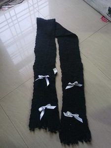 Black Scarf with Bows
