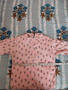Pink And Peach Bicycle Print Top