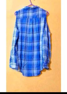 👕🔖 Blue Plaid Embroidered Top womens shirt