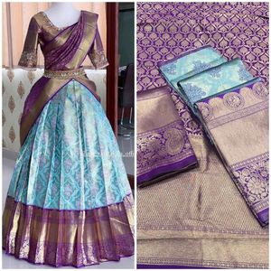 Beautiful colour combination half sarees