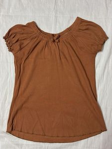 Korean Brown Peasant Top