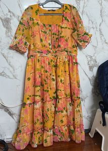 Floral Print Midi Dress-XL