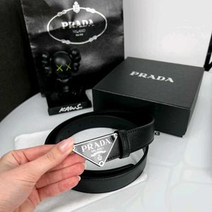 Prada Black Leather Belt