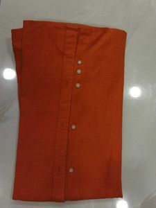 Peter England Orange Linen Shirt