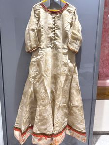 Elegant Beige Anarkali Dress