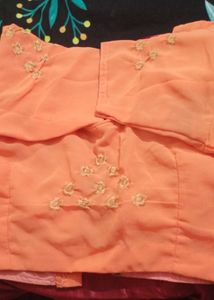 Orange Blouse With Embroidery