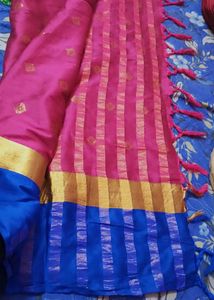 Pink &amp; Blue Saree