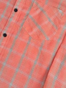 Peach Colour Checked Shirt