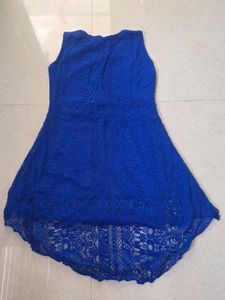 Blue Lace Sleeveless Dress
