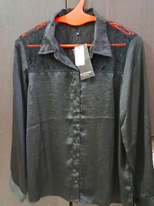 Beautiful Black Satin Shirt