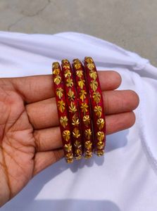 Maroon Bangles Set Of 4