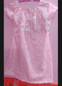 Pink Lace Work Top
