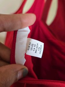 H&amp;M Red Fit &amp; Flare Jersey Dress