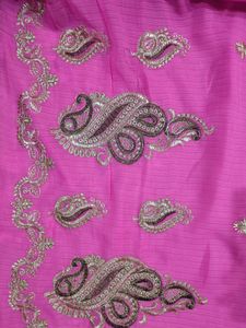 Pink Saree With Stitched Blouse