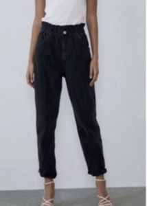 Zara Black Paperbag Waist Pants