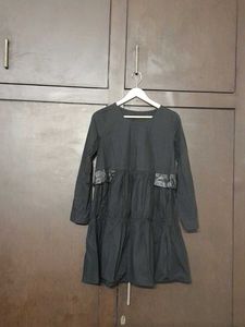 Black Long Sleeve Tiered Dress